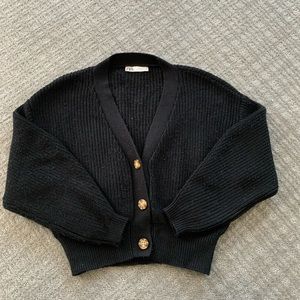 Zara Black Cropped Cardigan